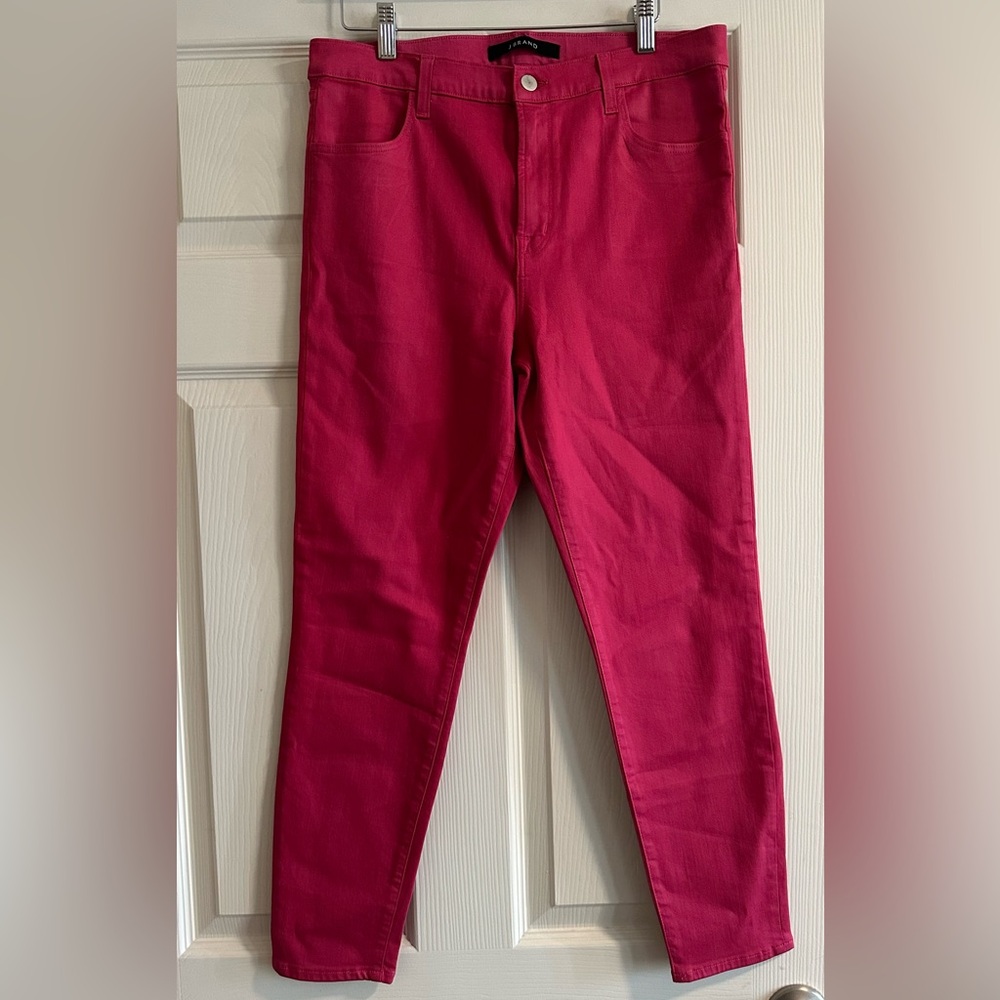J Brand Women's Hot Pink Alana High Rise Crop Skinny Jeans